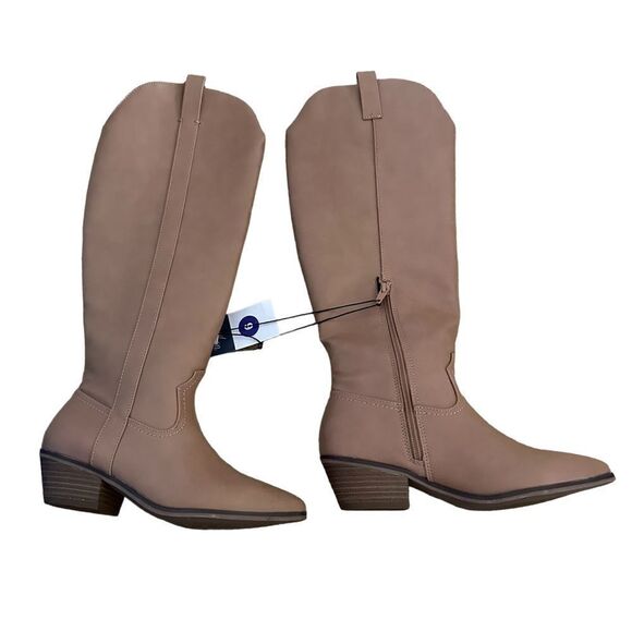 Universal Thread ~Light Brown Sommer Boot ~ Pull on with zipper ~ size 6 ~ NWT - Picture 2 of 11